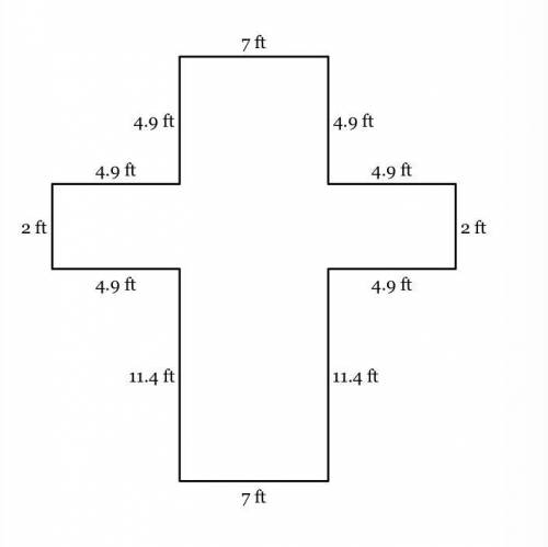 Find the perimeter of the figure below, in feet.(Note: diagram is NOT to scale)