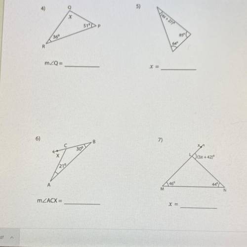 Easy math questions please help me:)! solve for x and show work
