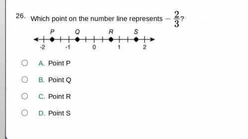 ILL MARK BRAINLIEST 

26.Which point on the number line represents −2/3?Point PPoint QPoint RP