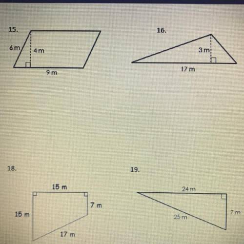 Find the area of each shape, please help and I will give a lot points