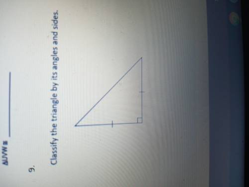 Classify the triangle by its angle and sides