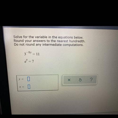 Solve for the variable in the equations below