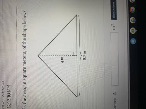 What is the area in square meters of the shape below 4m 8.7m