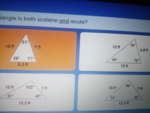 Which triangle is BOTH scalene AND acute?