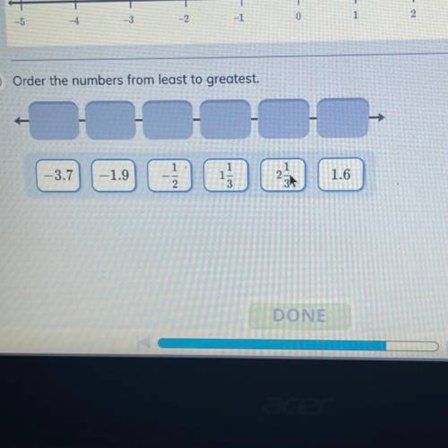 What is the order of the numbers from least to greatest