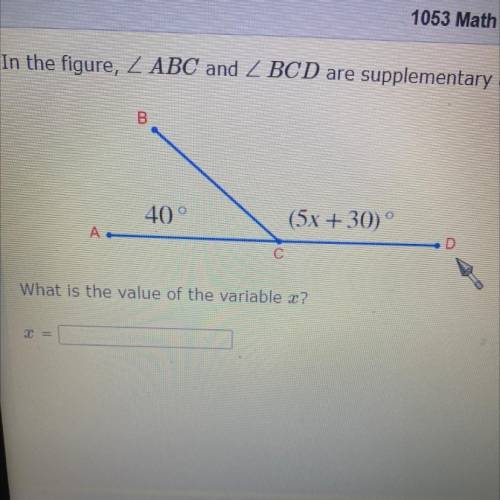 In the figure, Z ABC and Z BCD are supplementary angles.