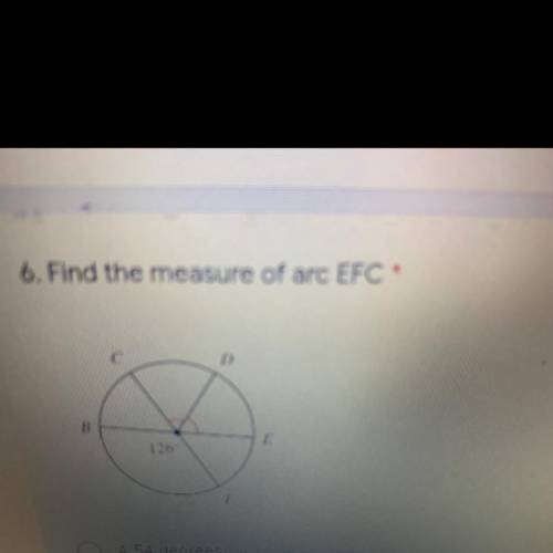 Find the measure of arc EFC