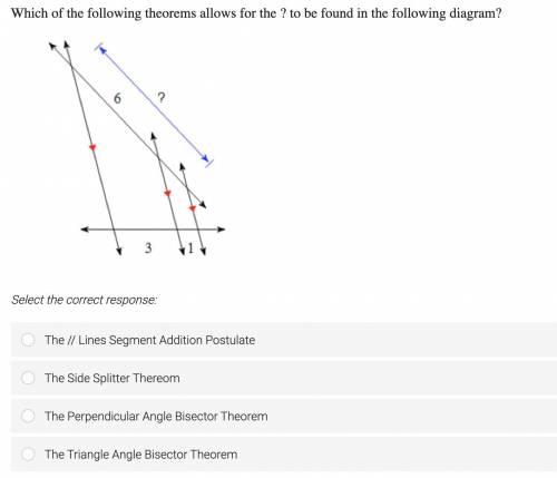 Which of the following theorems allows for the ? to be found in the following diagram?