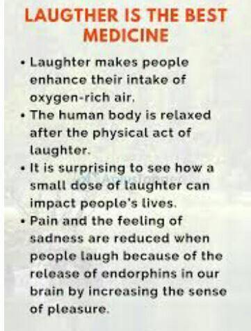 Is laughter a good medicine??Give a speech about this​