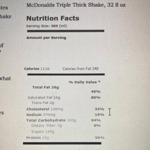 It’s about McDonalds Triple Thick Shack!!!

1.How many grams of carbohydrates would you take in if