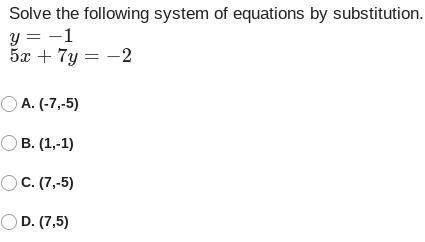 Solve the following system of equations by substitution. PLEASE HELP!