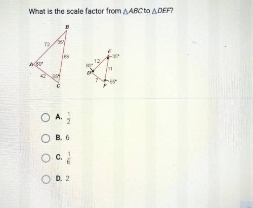 What is the scale factor from ABC to DEF?​