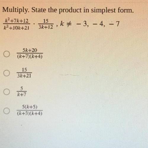Multiply. State the product in simplest form