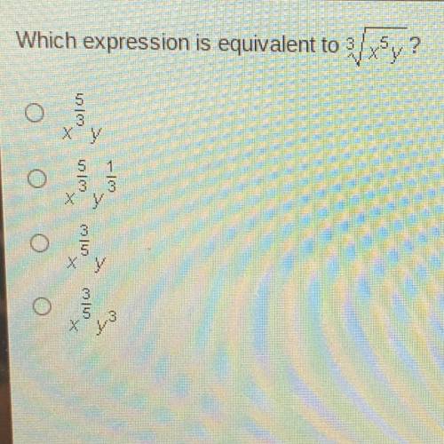 Which expression is equivalent to 3/x5y?