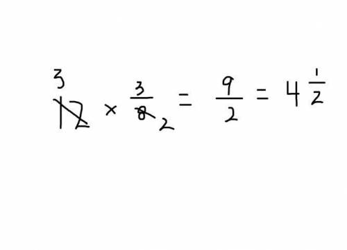 Solve the following equation: 12 x three eighths