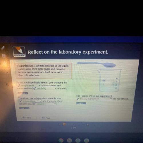 The results of this lab experiment
the hypothesis.are answers correct
