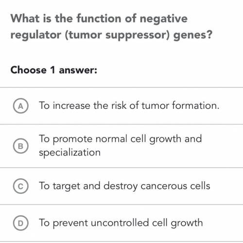 What is the function of negative regulator ( tumor suppressor) genes ?