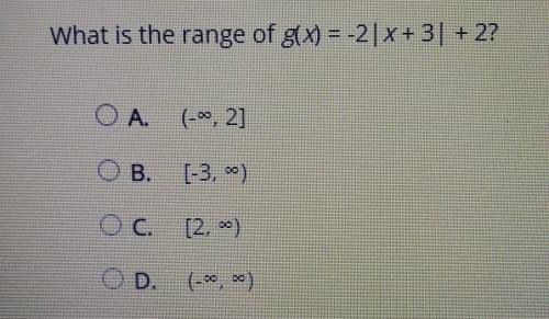 What is the range of g(x) = -2 [X + 3] + 2? ​