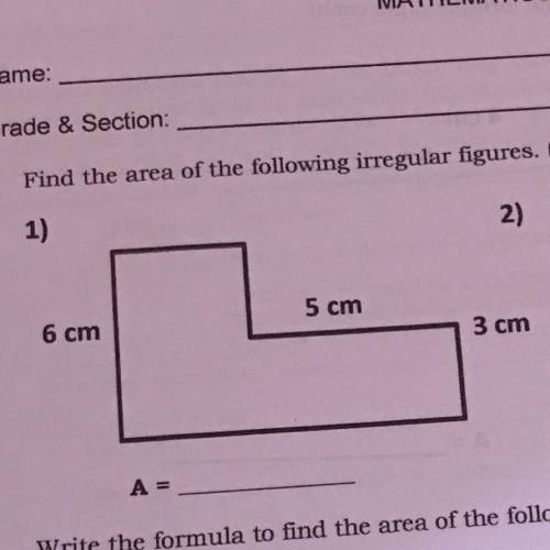 Find the area of irregular figures