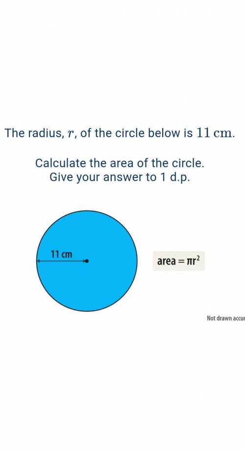 The radius r of the circle below is 11cm​