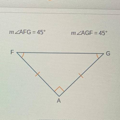 5. Measure the length of each leg and

the hypotenuse of this triangle:
AE
units
AG
units
FG =
uni