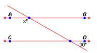 In the diagram below, AB is parallel to CD. what is the value of x?

A. 30
B. 60
C. 150
D. 120