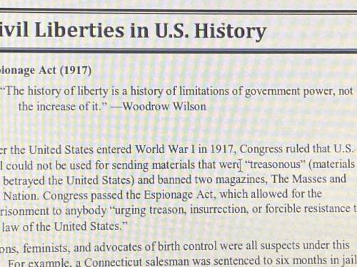 16 - 3. How does Woodrow Wilson's quote at the top of this page contrast to the government's action
