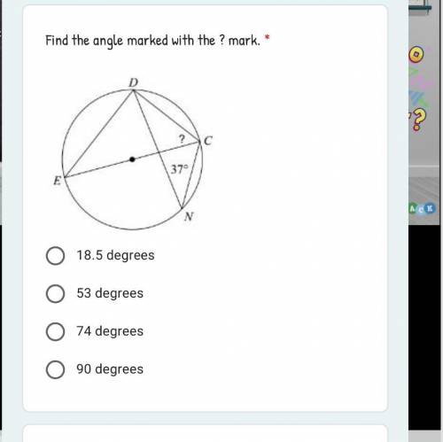 Find the angle marked with the ? mark