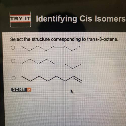Select the structure corresponding to trans-3-octene.