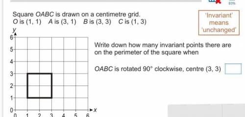 Square oabc is drawn on a centimetre grid