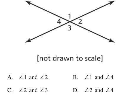 In the diagram below, which pair of angles has the same measure?