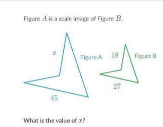 Figure a is a scale image of figure b. whats the value of x