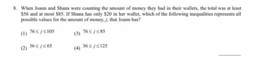 PLZZZ HELP !!

When Joann and Shana were counting the amount of money they had in their wallets, t