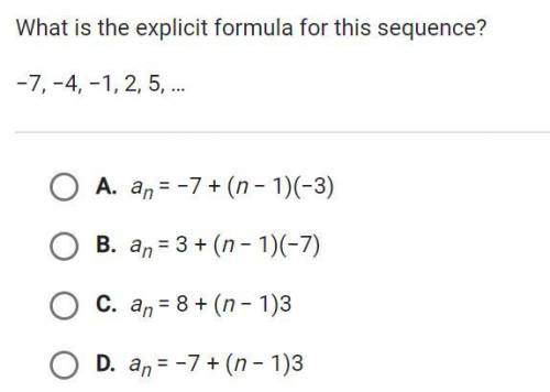 Please help! what is the explicit formula for this sequence?