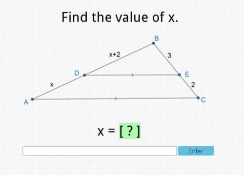 Find the value of x .