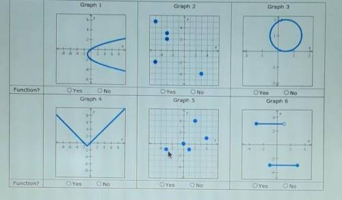 For each graph below, state whether it represents a function.​