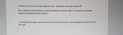 PLEASE HELP summarize a major reasons 3 that led to court to this decision will comply the Court ru