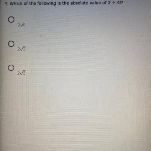 Which of the following is the absolute value of 2+4i?