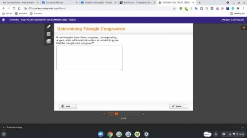 If two triangles have three congruent, corresponding angles, what additional information is needed