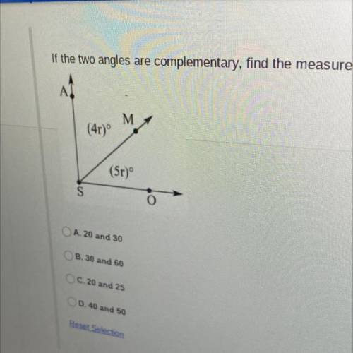 If the two angles are complementary, find the measure of each of angle.