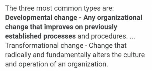 Give three explanations regarding the changing of managment​