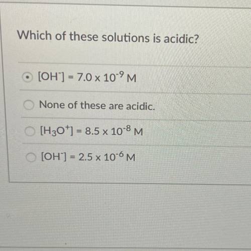 Which of these solutions is acidic?