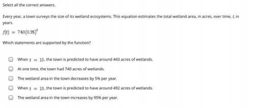 Every year, a town surveys the size of its wetland ecosystems. This equation estimates the total we