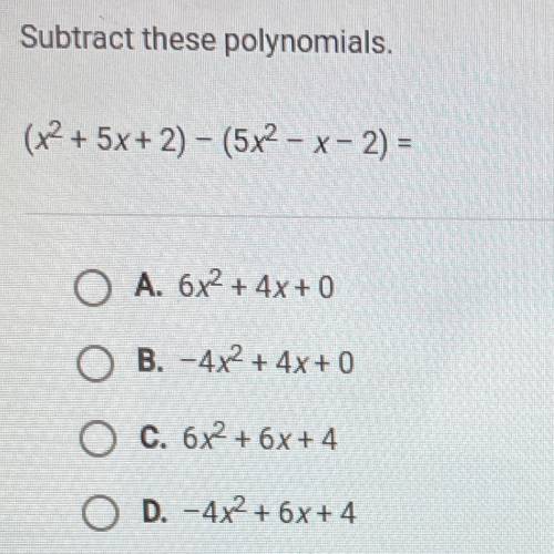 Subtract these polynomials