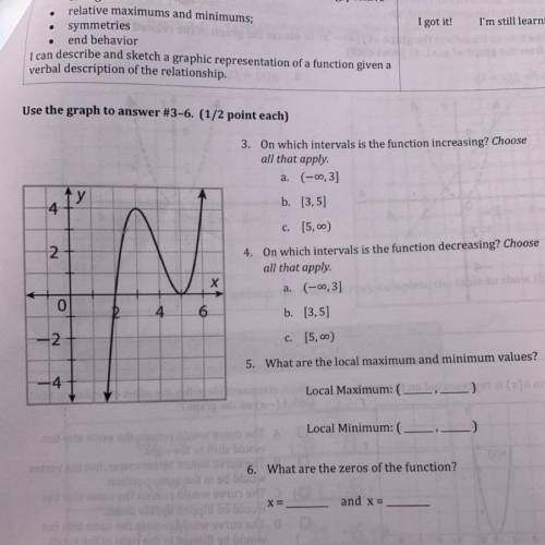 Use the graph to answer #3-6.
U WILL B MARKED BRANLIEST ASAP