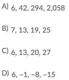Please help!! Given the recursive formula shown, what are the first 4 terms of the sequence?