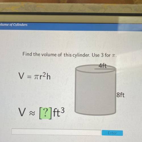 Find the volume of this cylinder. Please help