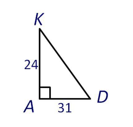 Which of the following is correct based on this picture?

A. tan D=31/24
B. sin D=31/24
C. tan K=3