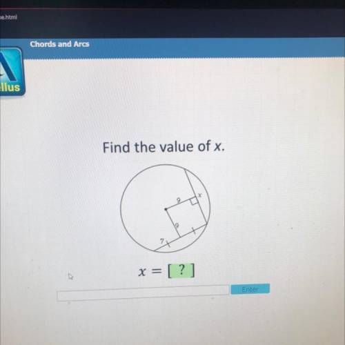 Find the value of x.

X 9 9 7 x = [?]