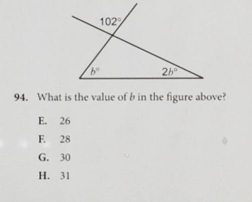 None of the multiple choice add up to 102 degrees any help? ​